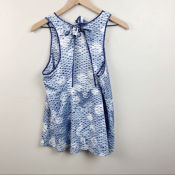 Lou & Grey Blue Polka Dotted Tank w/bow sz M - Picture 2 of 6
